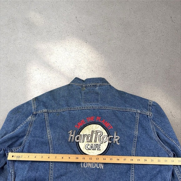 Levi's Denim Trucker Men's Blue Jacket Large 70503 02 Vintage Hard Rock London - Picture 7 of 9